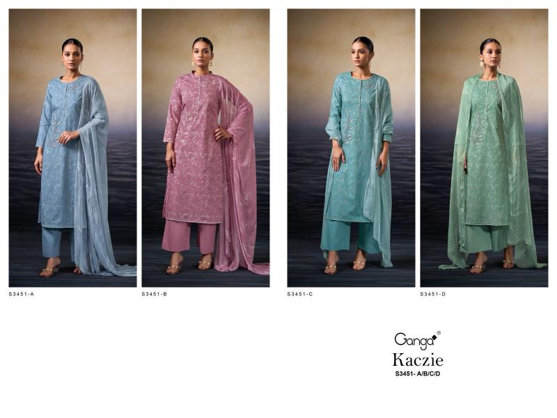 Ganga Kaczie 3451 catalog indian salwar kameez wholesale price