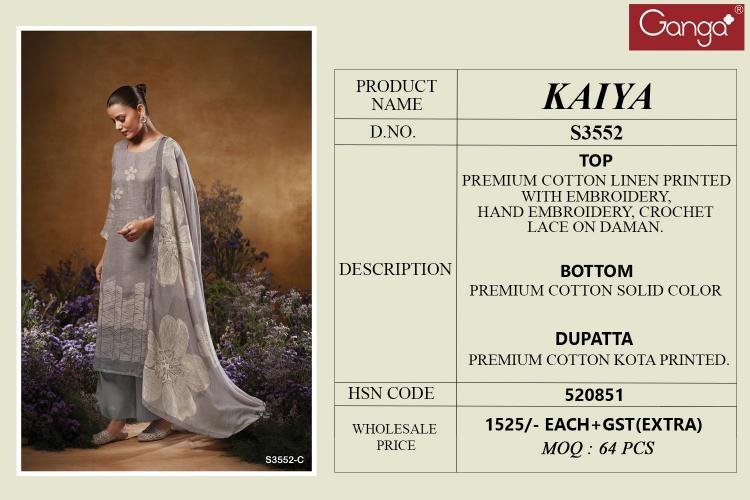 Ganga Kaiya 3552 catalog cheap salwar kameez wholesale