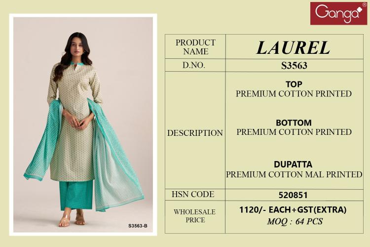 Ganga Laurel 3563 catalog wholesale salwar suits