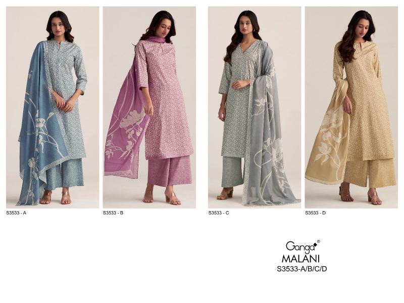 Ganga Malani 3533 catalog wholesale rate salwar kameez