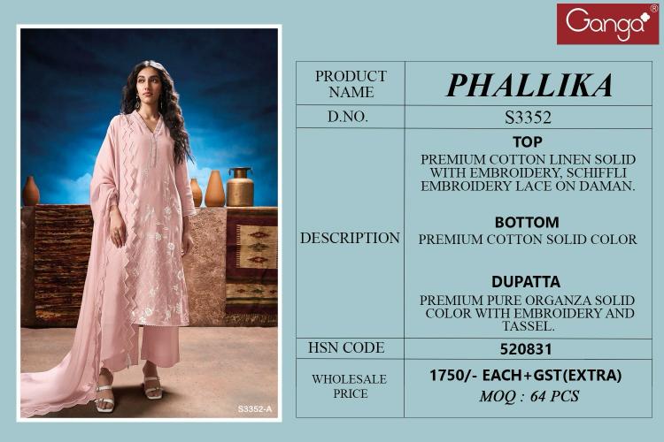 Ganga Phallika 3352 catalog wholesale indian sarees salwar kameez