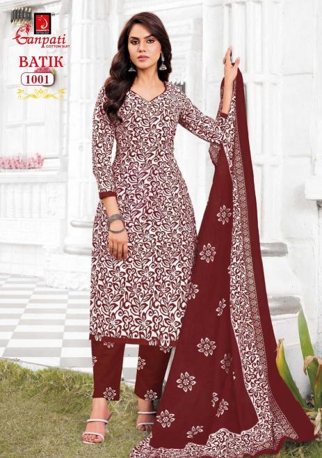 Ganpati Batik Vol-10 – Kurti Pant With Dupatta - Wholesale Catalog