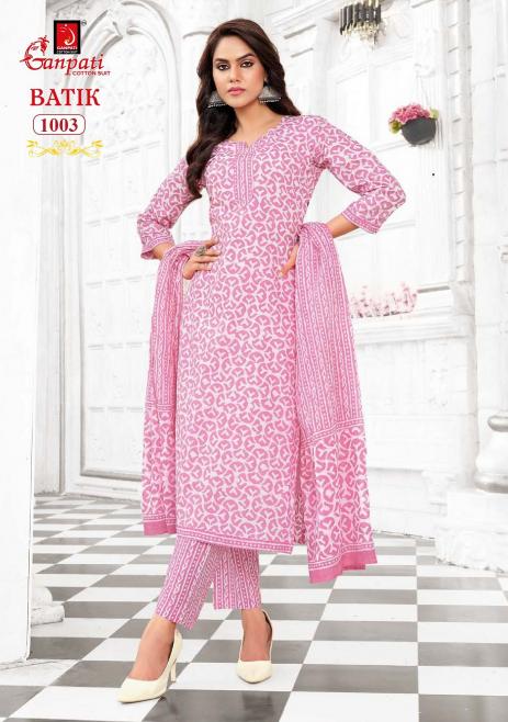 Ganpati Batik Vol-10 – Kurti Pant With Dupatta - Wholesale Catalog