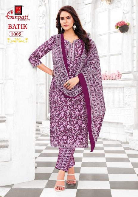 Ganpati Batik Vol-10 – Kurti Pant With Dupatta - Wholesale Catalog