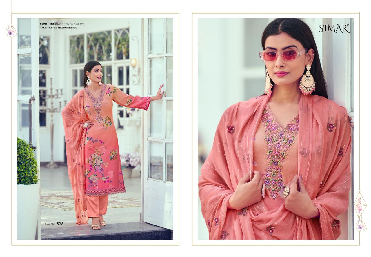 Glossy Simar Nazam Vol 2 catalog unstitched salwar kameez wholesale pakistan