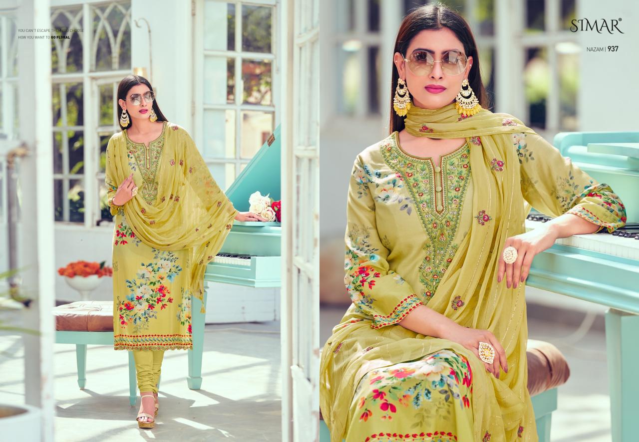 Glossy Simar Nazam Vol 2 catalog unstitched salwar kameez wholesale pakistan