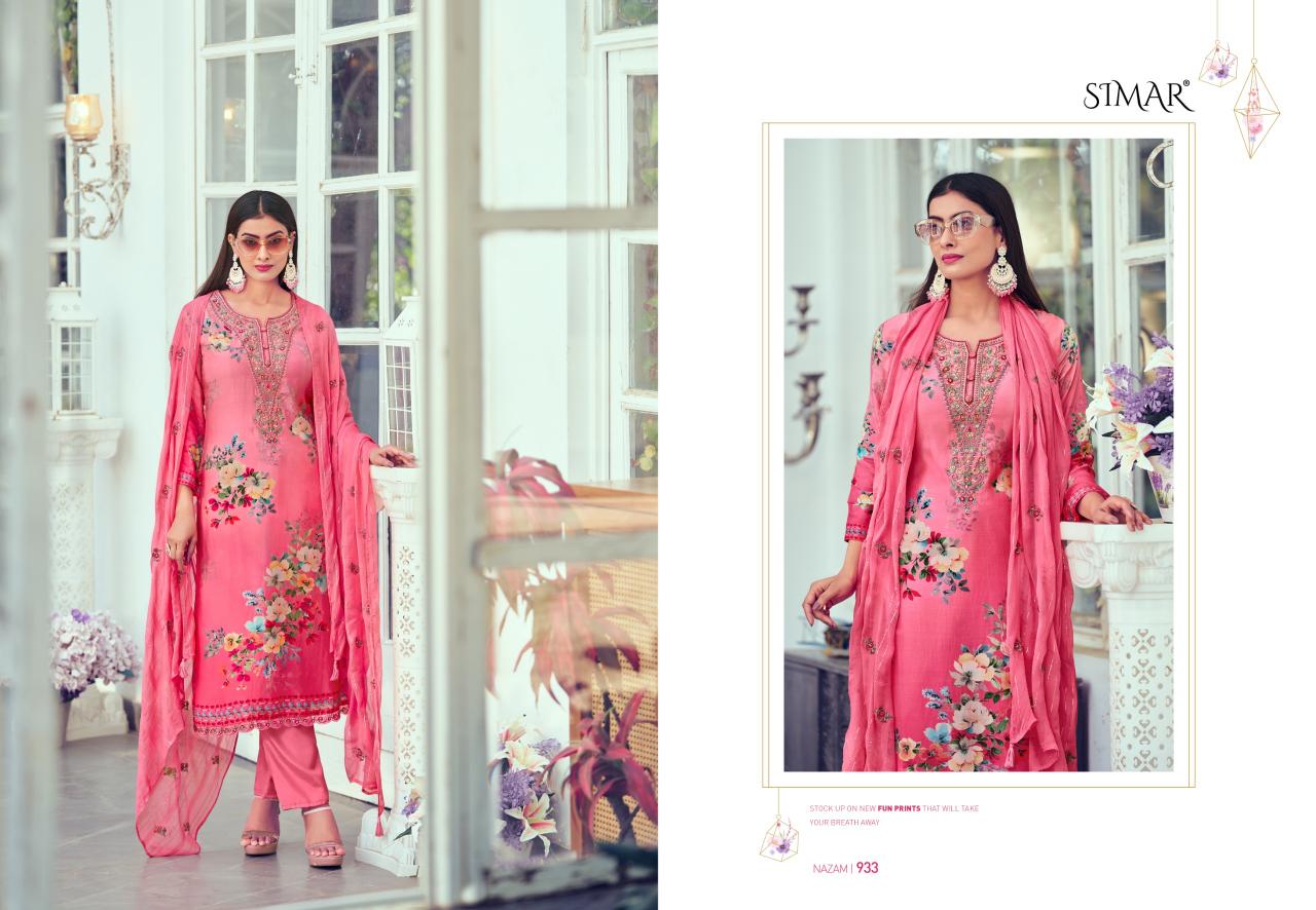 Glossy Simar Nazam Vol 2 catalog unstitched salwar kameez wholesale pakistan
