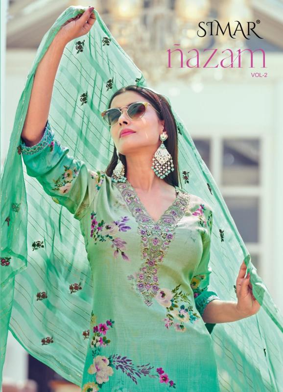 Glossy Simar Nazam Vol 2 catalog unstitched salwar kameez wholesale pakistan