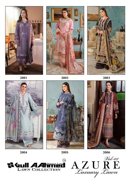 Gull Aahmed Azure Vol-2 – Pakistani Karachi Kurti Pant With Dupatta - Wholesale Catalog
