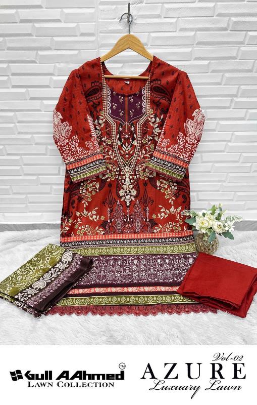 Gull Aahmed Azure Vol-2 – Pakistani Karachi Kurti Pant With Dupatta - Wholesale Catalog