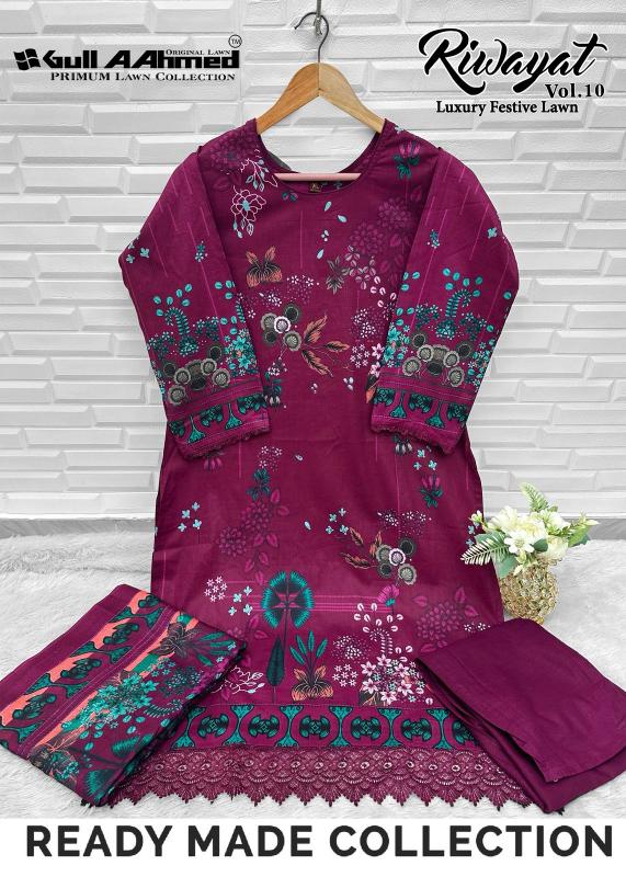 Gull Aahmed Riwayat Vol-10 – Pakistani Karachi Kurti Pant With Dupatta - Wholesale Catalog
