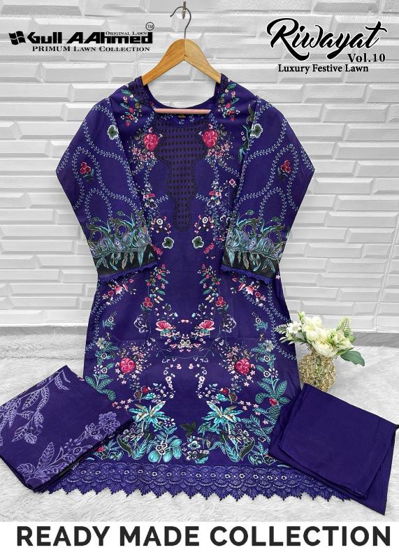 Gull Aahmed Riwayat Vol-10 – Pakistani Karachi Kurti Pant With Dupatta - Wholesale Catalog
