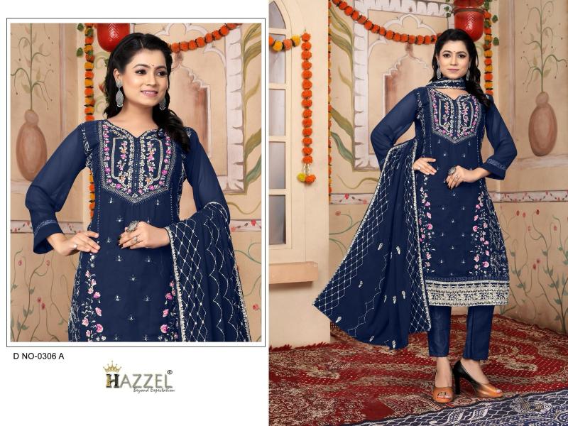 Hazzel 0306 ABCD Catalog designer pakistani suits 2025