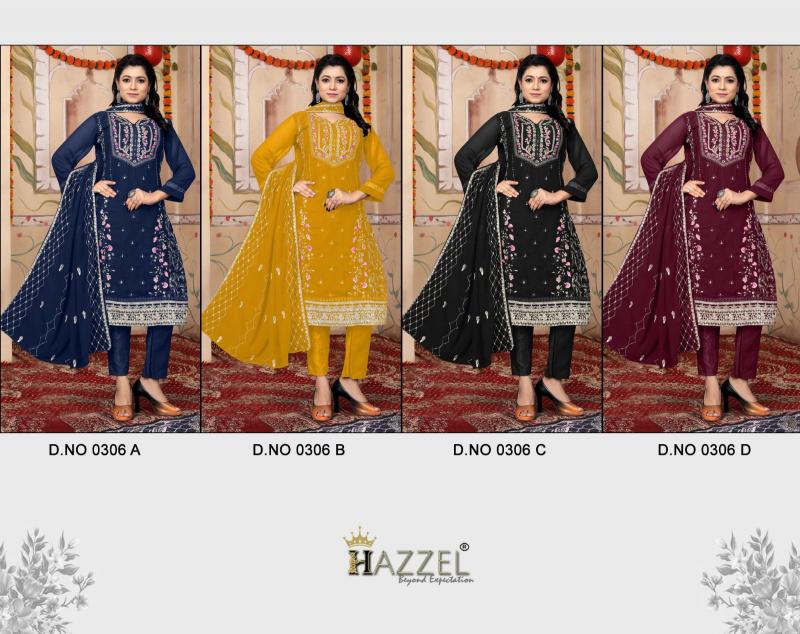 Hazzel 0306 ABCD Catalog designer pakistani suits 2025