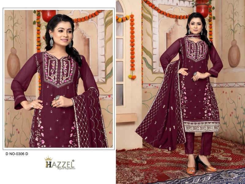 Hazzel 0306 ABCD Catalog designer pakistani suits 2025