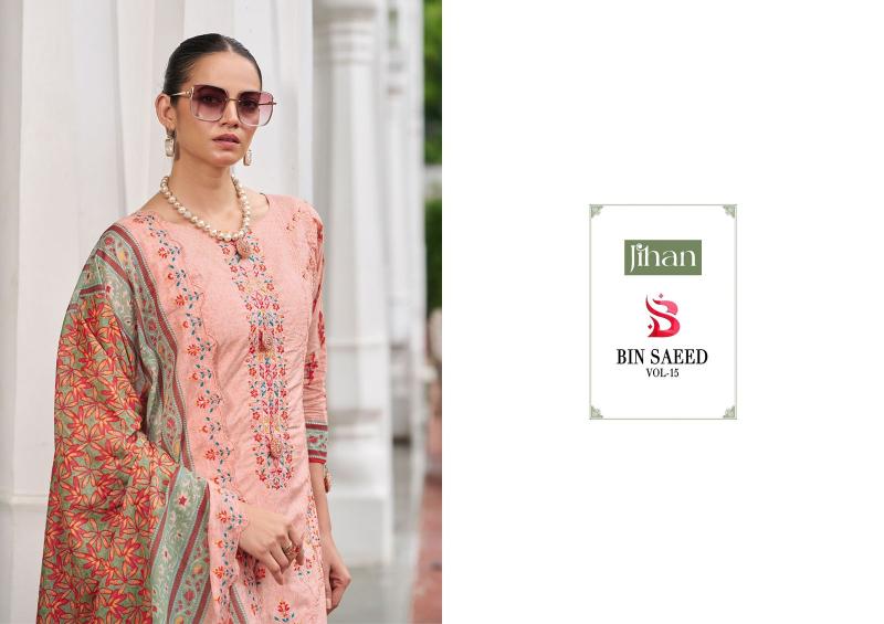 Jihan Bin Saeed Lawn Collection Vol 15 catalog unstitched suits pakistani