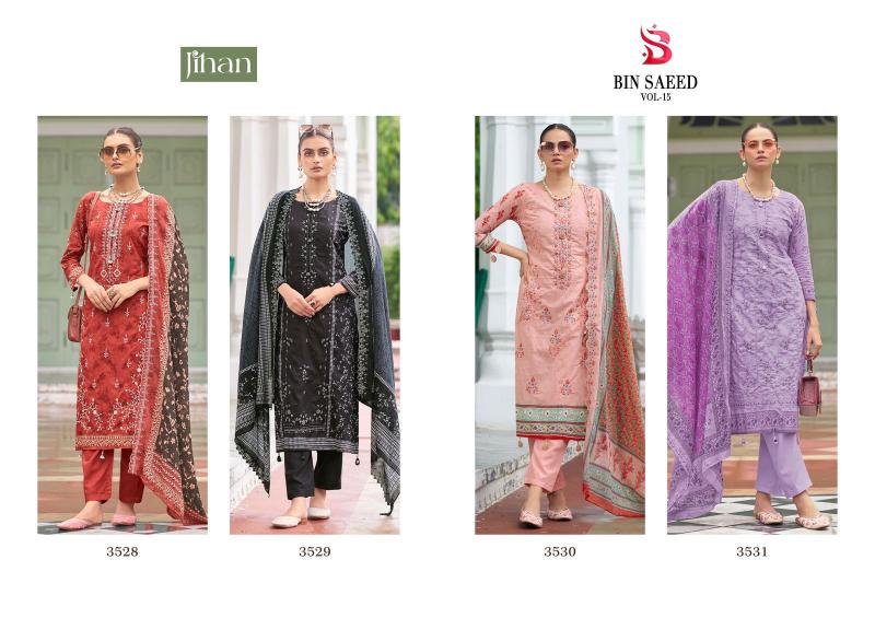 Jihan Bin Saeed Lawn Collection Vol 15 catalog unstitched suits pakistani