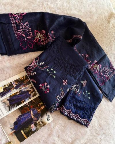 Johra Tex 168 catalog royal blue pakistani suit