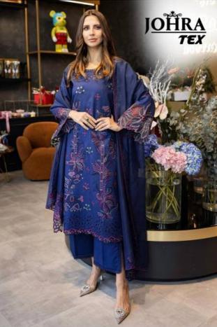 Johra Tex 168 catalog royal blue pakistani suit