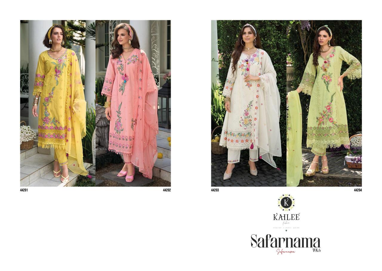 Kailee Fashion Safaranama Vol 6 catalog plain cotton kurtis online india
