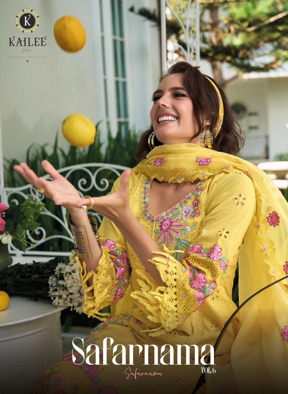 Kailee Fashion Safaranama Vol 6 catalog plain cotton kurtis online india