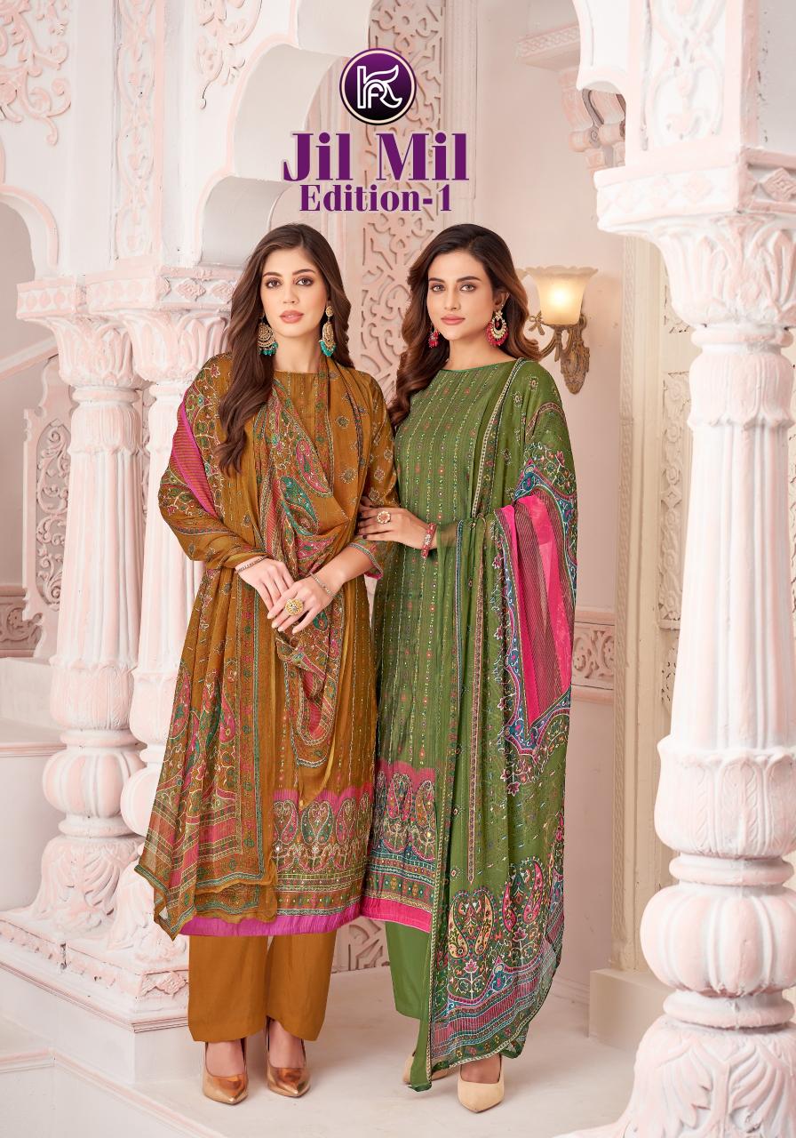Kala Fashion JIL MIL vol 1 catalog wholesale dress material shops in kolkata