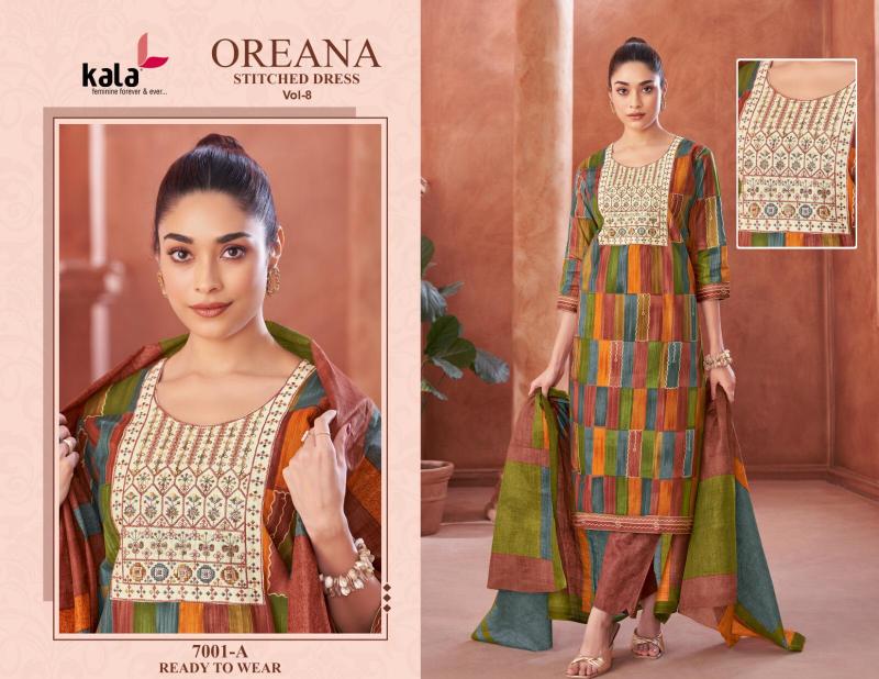 Kala Oreana Vol-8 – Kurti Pant With Dupatta - Wholesale Catalog
