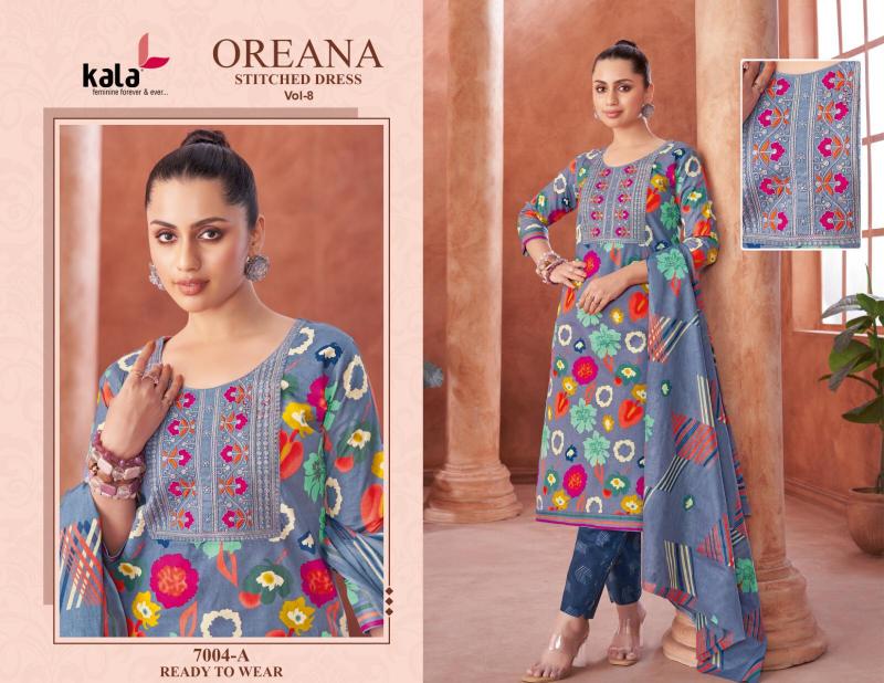 Kala Oreana Vol-8 – Kurti Pant With Dupatta - Wholesale Catalog