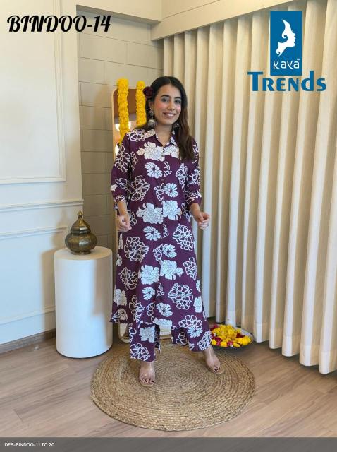 Kaya Bindoo 11 to 15 catalog co ord set for women wholesale