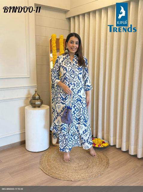 Kaya Bindoo 11 to 15 catalog co ord set for women wholesale