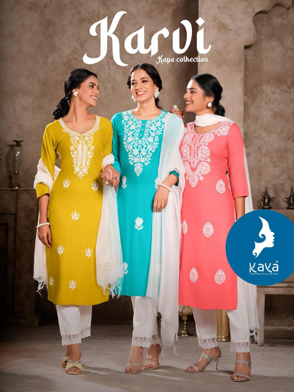 Kaya Karvi catalog rayon kurtis online india