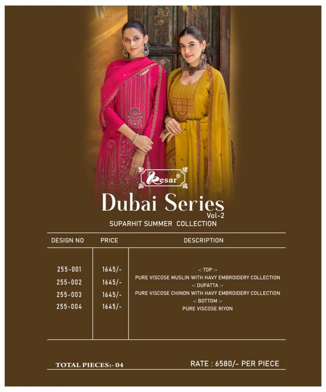 Kesar Dubai Series vol 2 catalog surat wholesale market dress materials in pirce