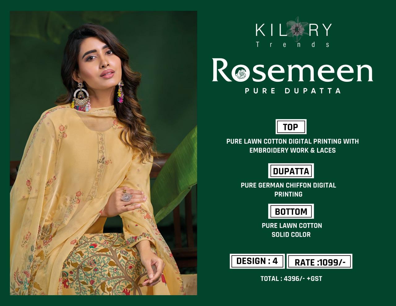Kilory Rosemeen Catalog wholesale salwar kameez fabric