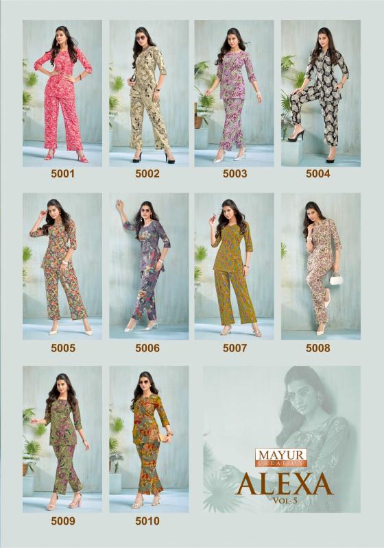 Mayur Alexa Vol 5 Catalog co ord set wholesaler