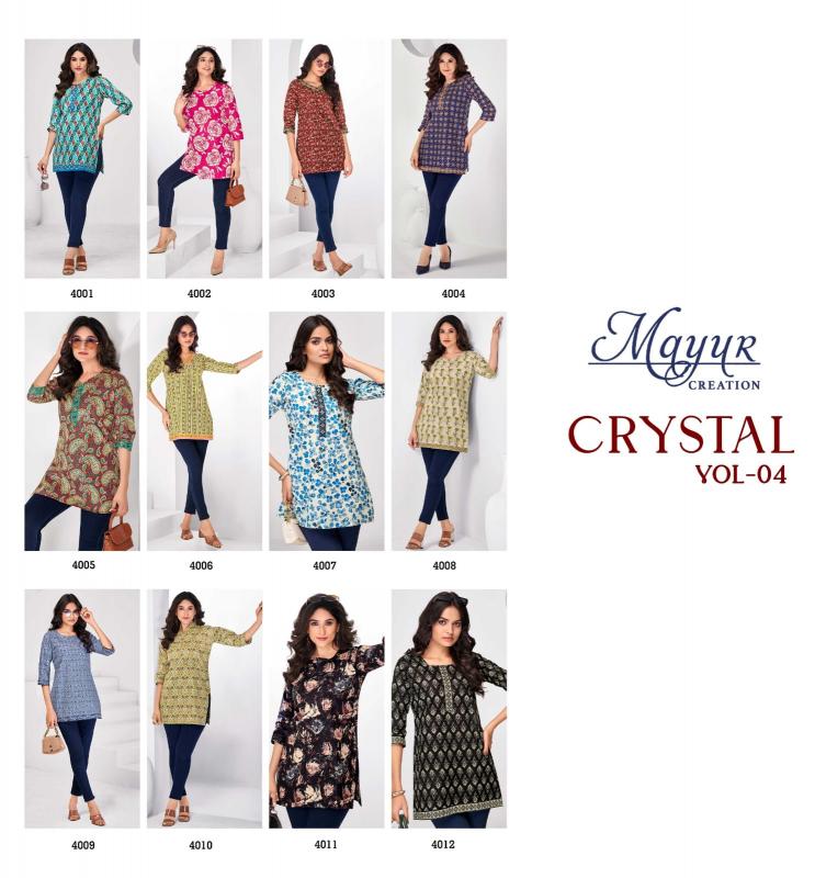 Mayur Crystal Vol-4 – Short Tops - Wholesale Catalog