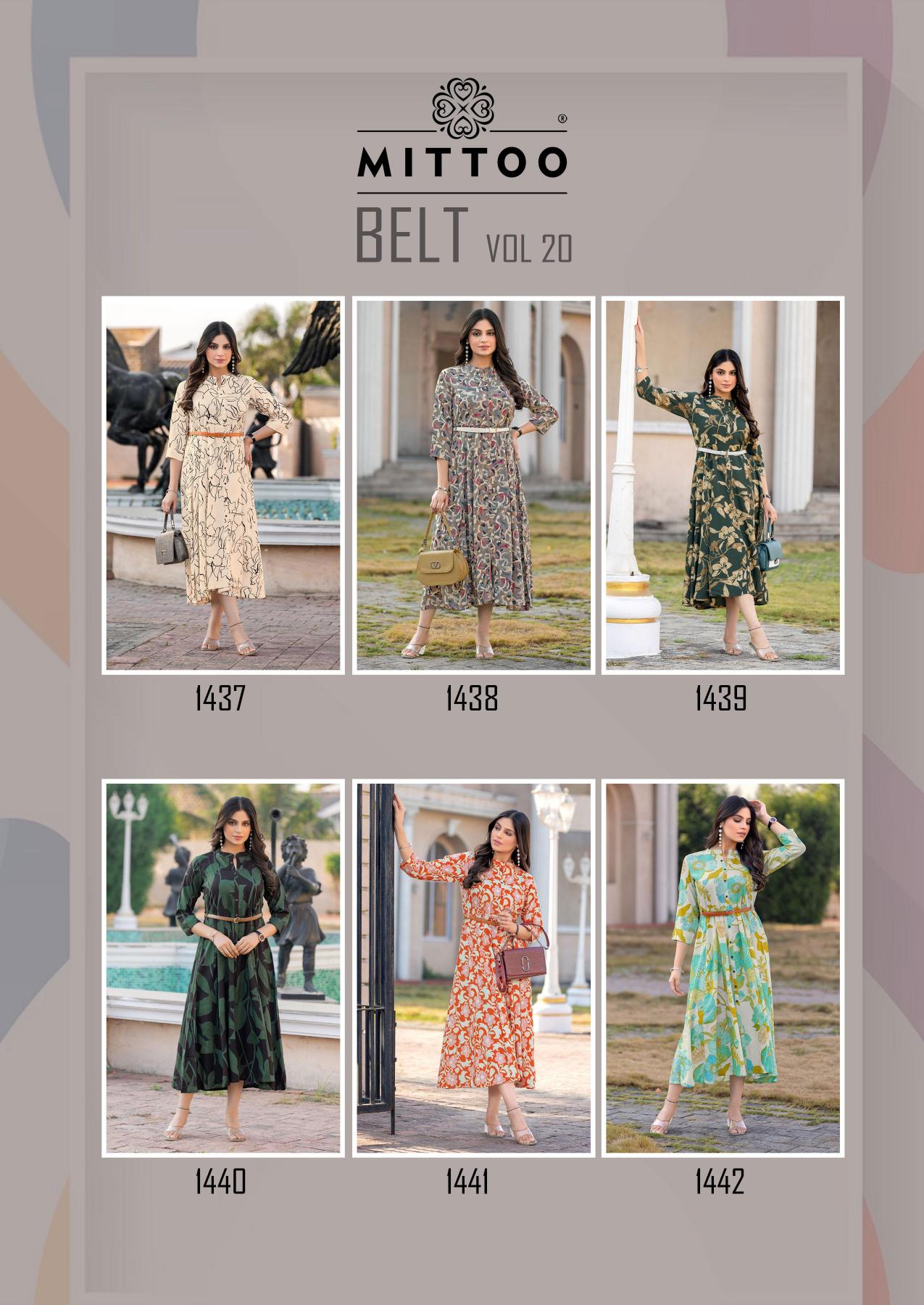 Mittoo Belt Vol 20 catalog Rayon Printed western dress