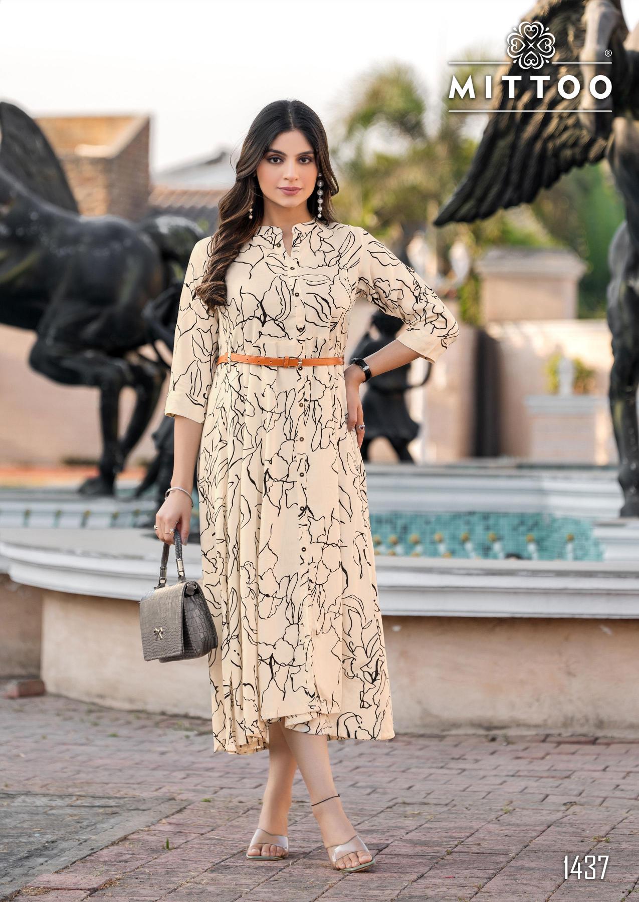 Mittoo Belt Vol 20 catalog Rayon Printed western dress