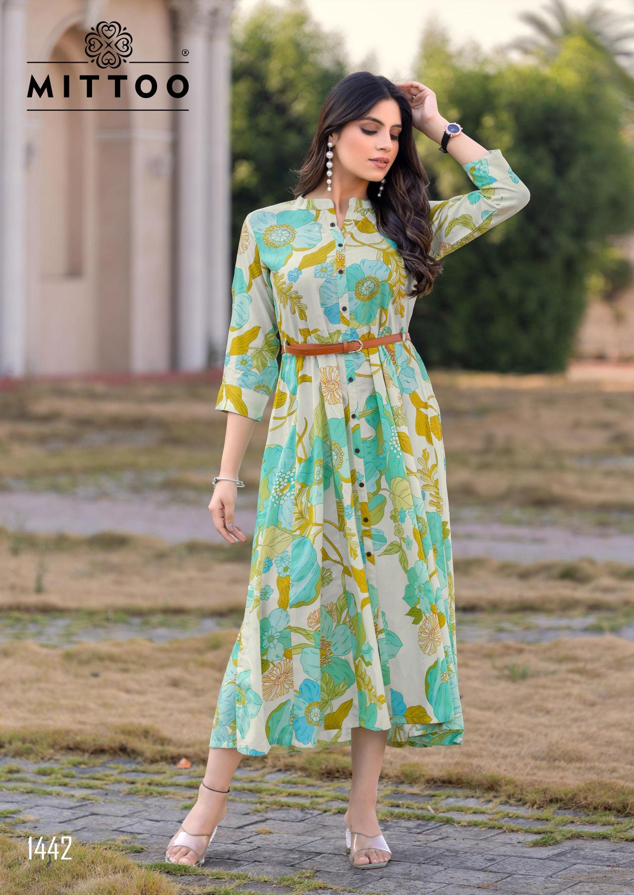 Mittoo Belt Vol 20 catalog Rayon Printed western dress