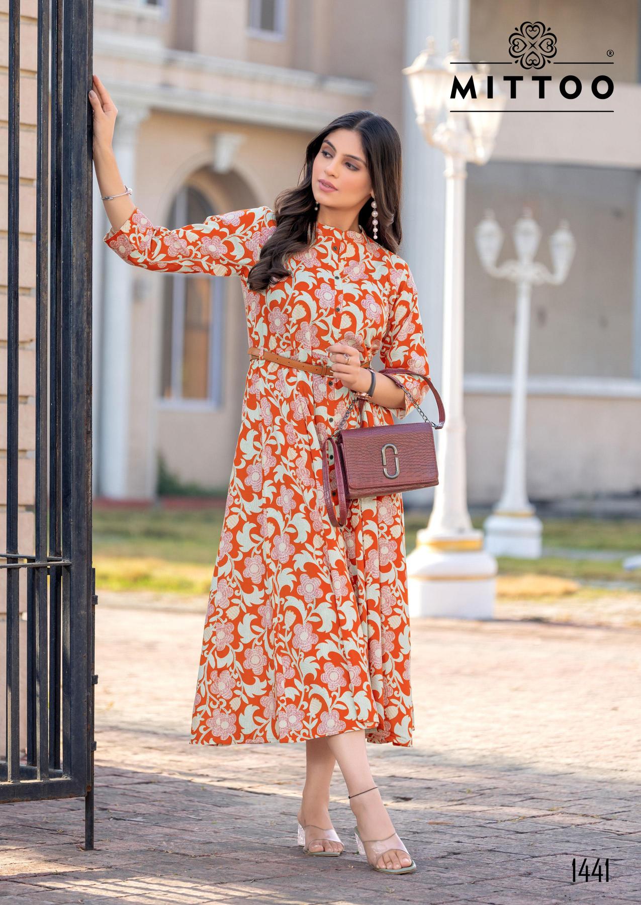 Mittoo Belt Vol 20 catalog Rayon Printed western dress