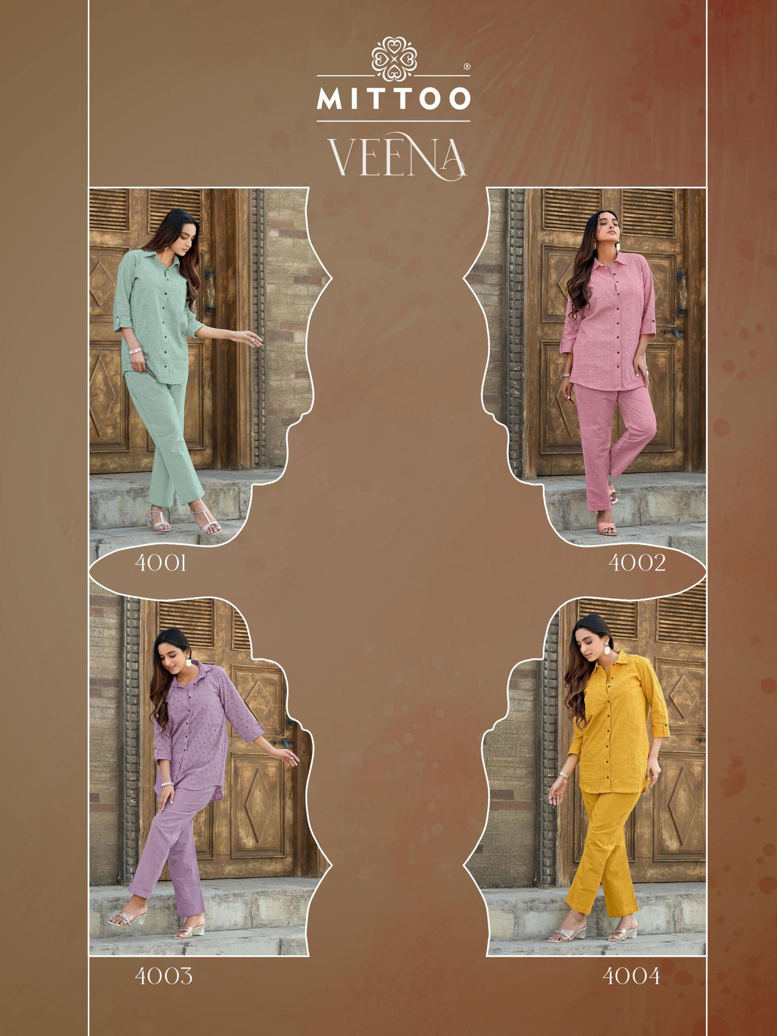 Mittoo Veena Catalog Cotton co ord sets manufacturers in india