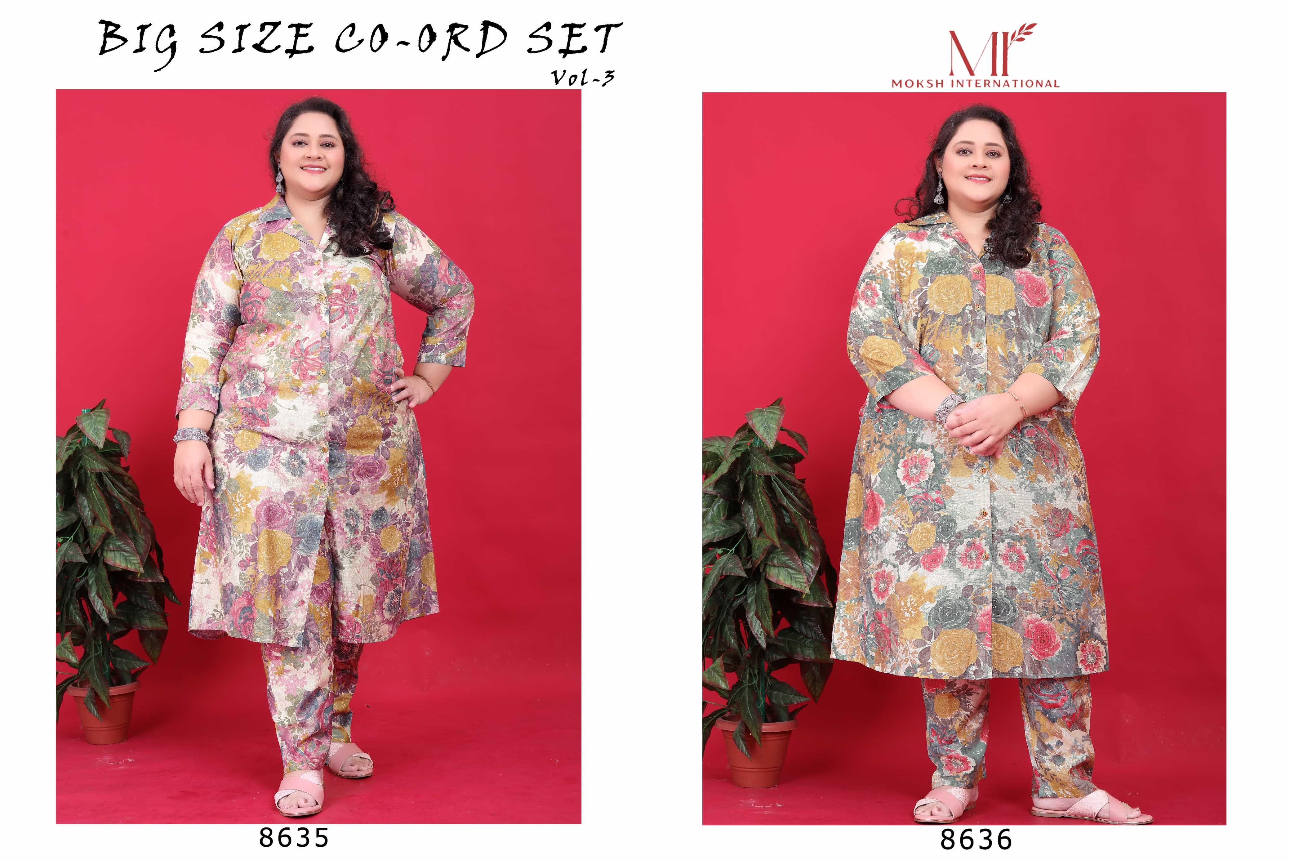 Moksh International Big Size Co Ord Set Vol 3 Catalog Vertical cord set manufacturers