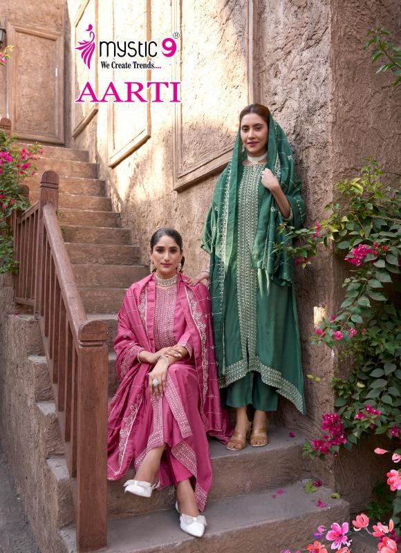 Mystic 9 Aarti vol 1 catalog front cut kurti online india