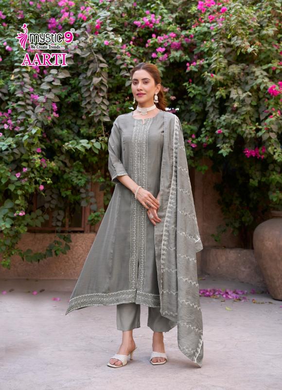 Mystic 9 Aarti vol 1 catalog front cut kurti online india