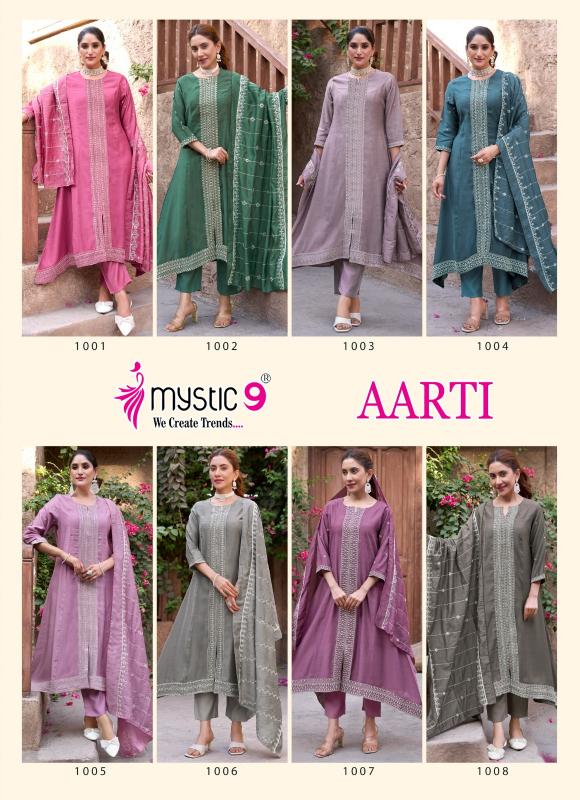 Mystic 9 Aarti vol 1 catalog front cut kurti online india