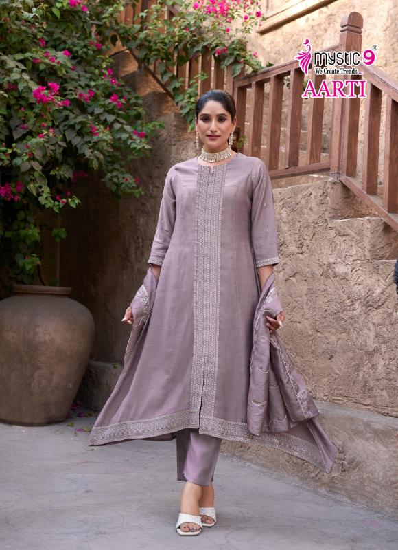 Mystic 9 Aarti vol 1 catalog front cut kurti online india