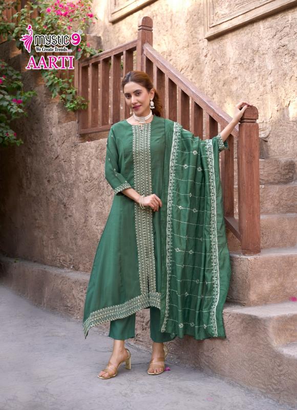 Mystic 9 Aarti vol 1 catalog front cut kurti online india