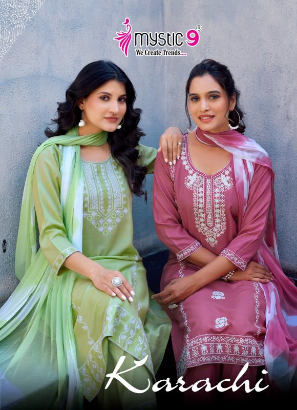 Mystic 9 Karachi Vol 5 catalog xxl size kurtis online shopping india