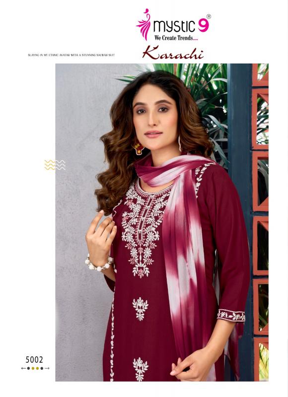 Mystic 9 Karachi Vol 5 catalog xxl size kurtis online shopping india