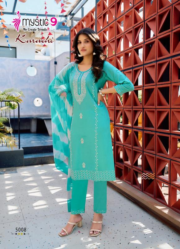 Mystic 9 Karachi Vol 5 catalog xxl size kurtis online shopping india