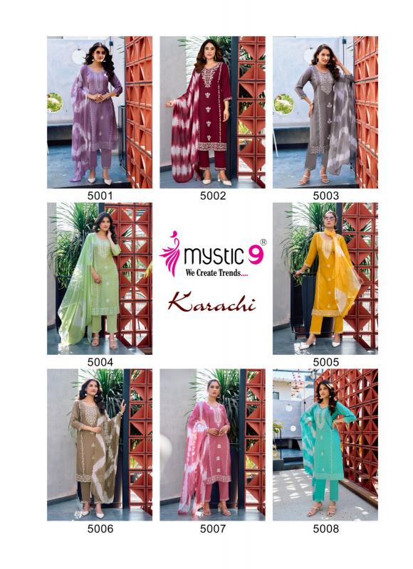Mystic 9 Karachi Vol 5 catalog xxl size kurtis online shopping india